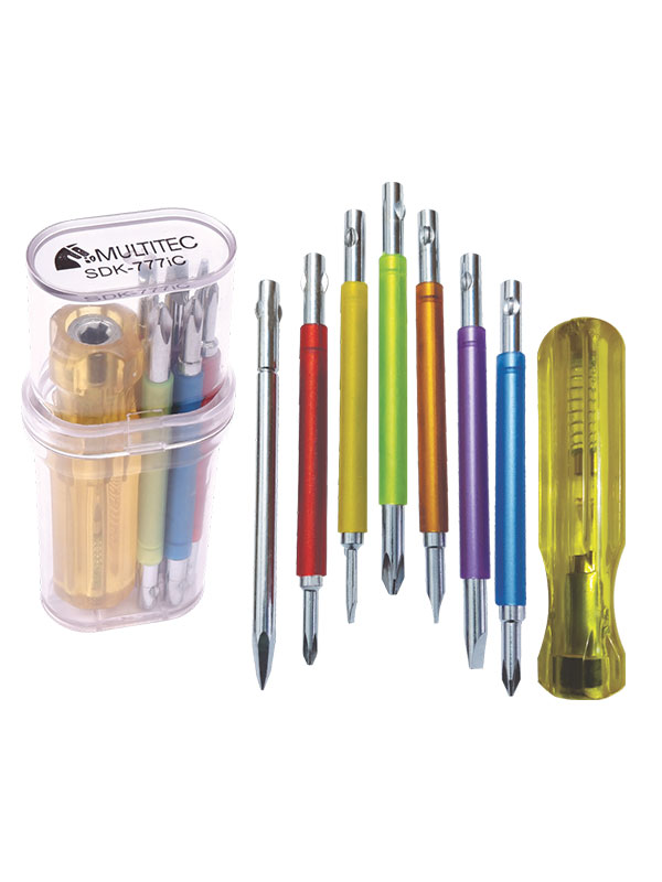 SDK-777iC -  6 Multi-colour Insulated Screw Driver Bits + 1 Poker + Handle with Voltage Detector