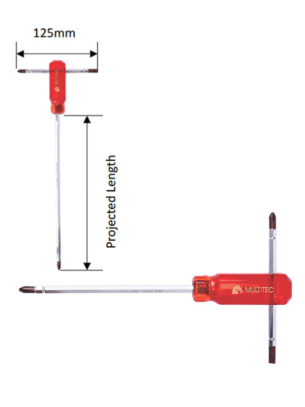 TRB-Series - 4-in-1 (Tee-Driver) Reversible Screw Driver with Hexagon Rod and Extra Hard Tips